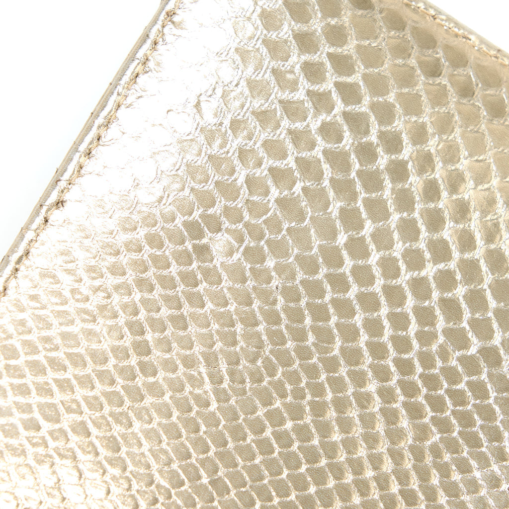 DIOR FLAP BAG WITH CHAIN PYTHON GOLD LGHW