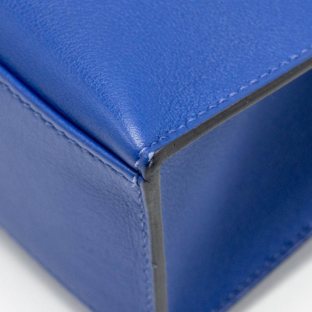 HERMES KELLY POCHETTE SWIFT BLUE ELECTRIC GHW