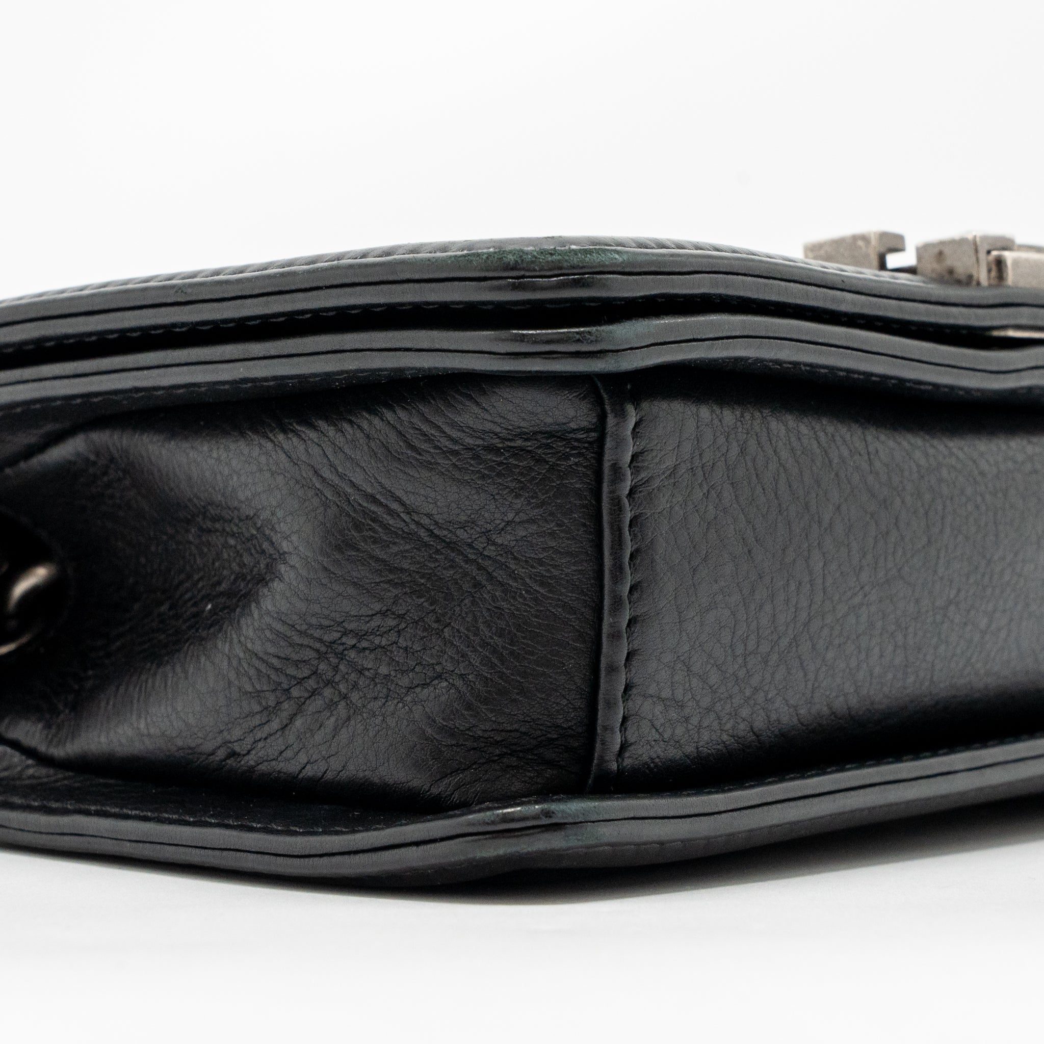 CHANEL SMALL BOY BAG ARABESQUE CALFSKIN BLACK RUTHENIUM SHW