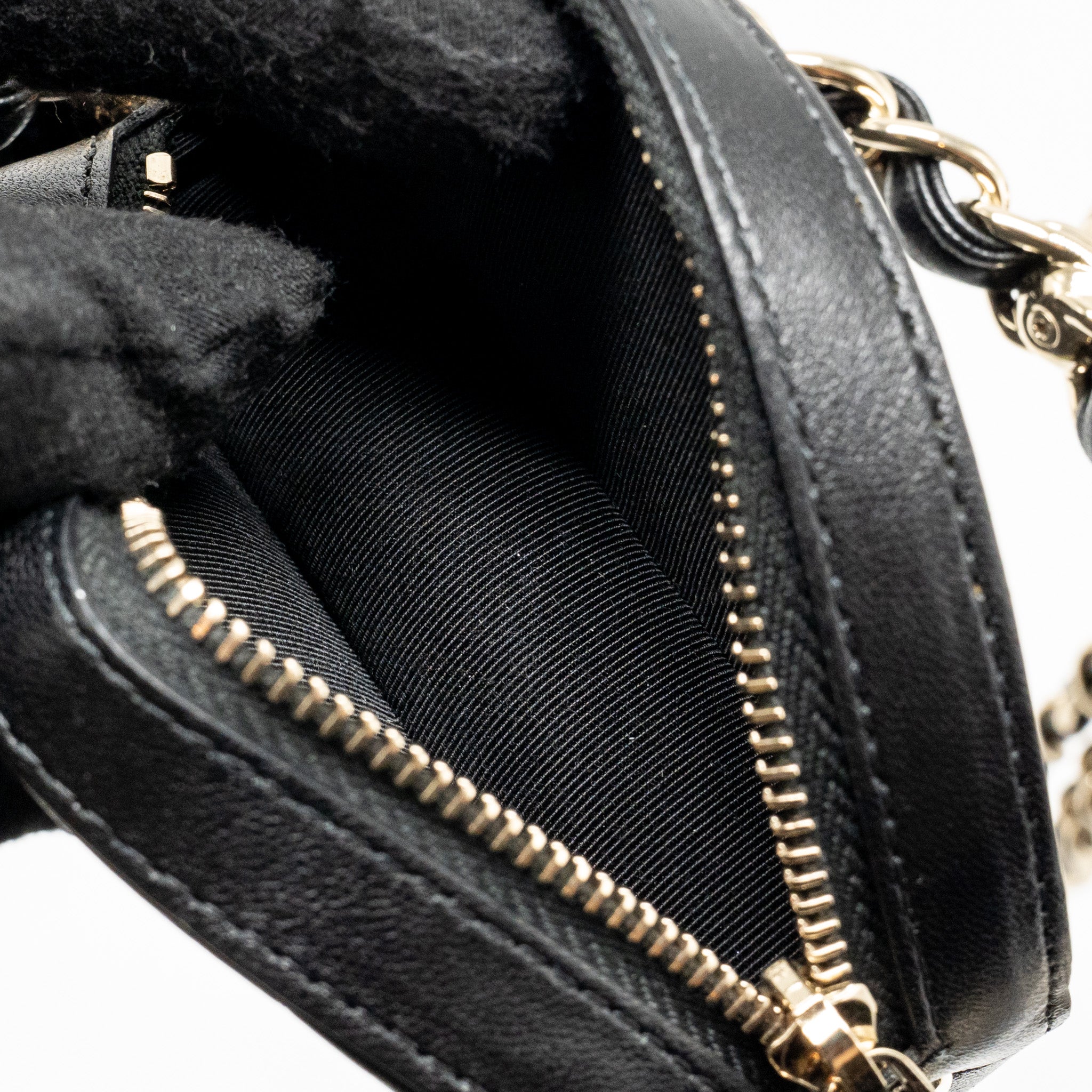CHANEL 22C ROUND CLUTCH WITH CHAIN LAMBSKIN BLACK LGHW