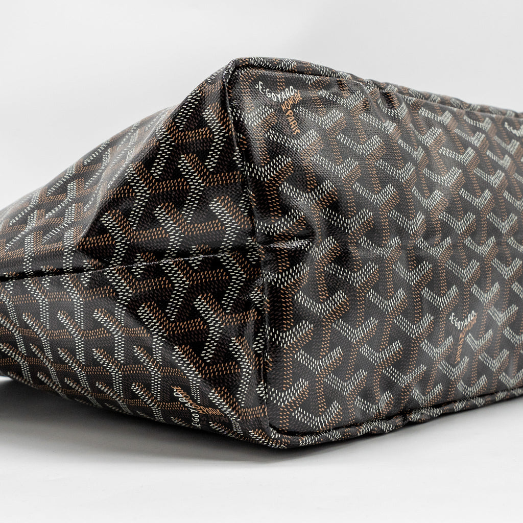 GOYARD SAINT LOUIS PM TOTE BAG GOYARDLINE CANVAS BLACK SHW