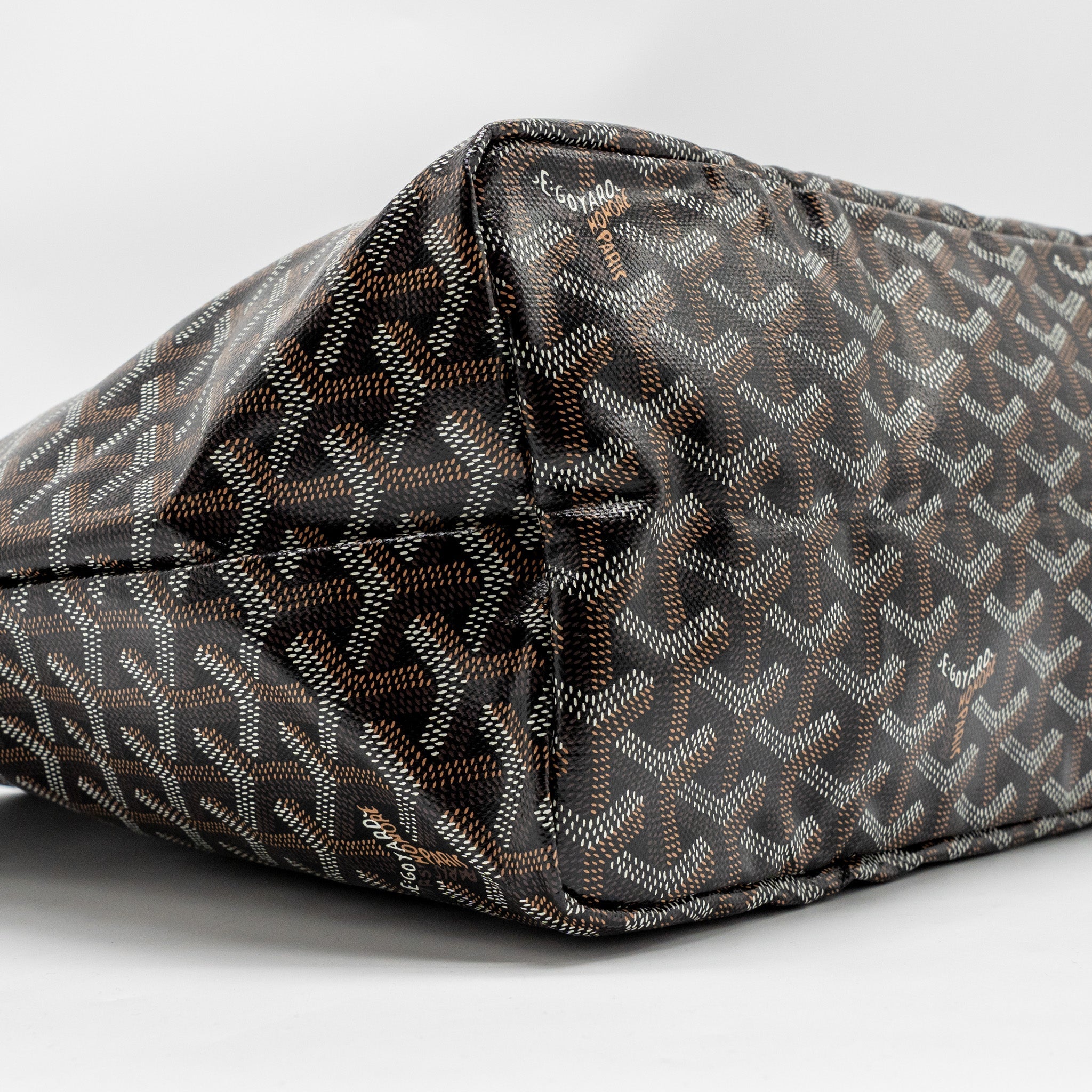 GOYARD SAINT LOUIS PM TOTE BAG GOYARDLINE CANVAS BLACK SHW