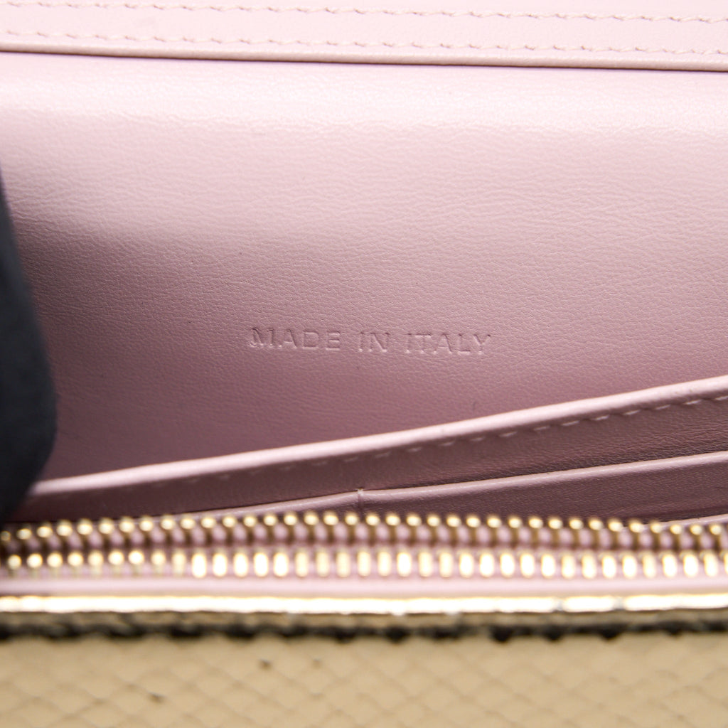 DIOR FLAP BAG WITH CHAIN PYTHON GOLD LGHW