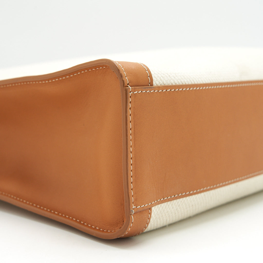CELINE SMALL VERTICAL CABAS CANVAS WITH CELINE PRINT AND CALFSKIN