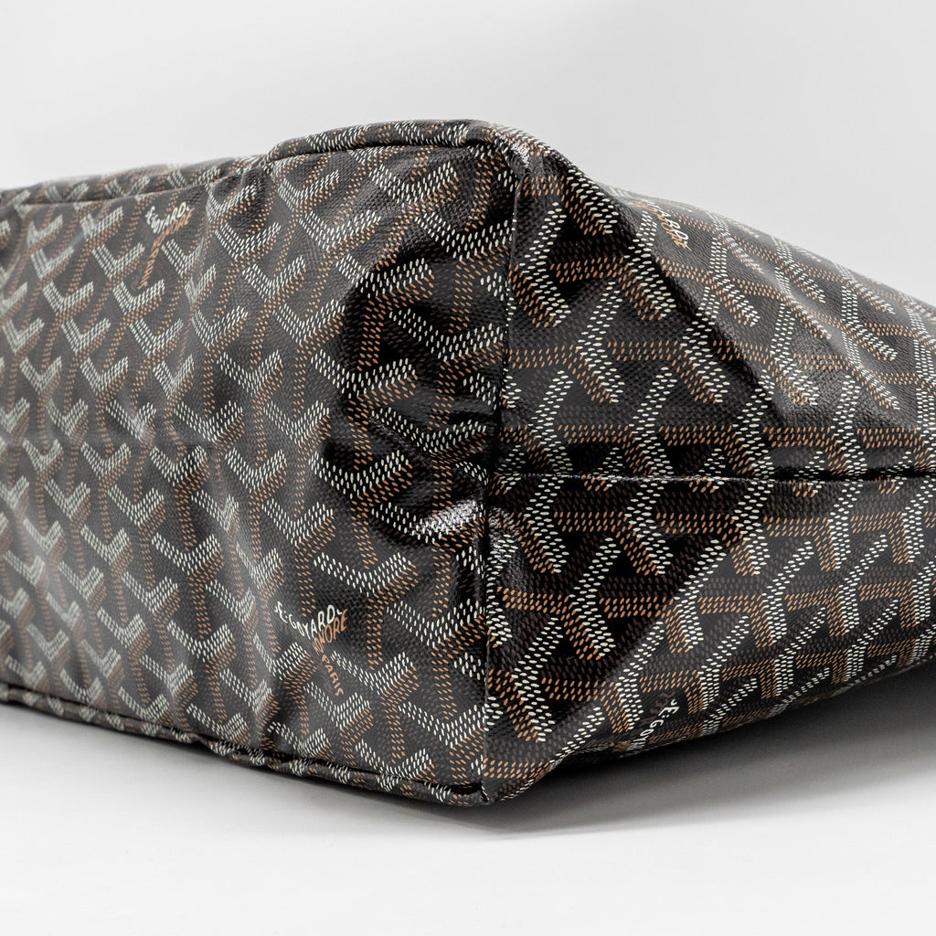 GOYARD SAINT LOUIS PM TOTE BAG GOYARDLINE CANVAS BLACK SHW