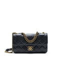 CHANEL PERFECT EDGE FLAP BAG WITH CALFSKIN RUTHENIUM GHW