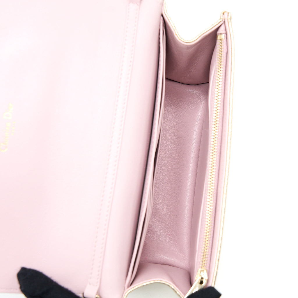 DIOR FLAP BAG WITH CHAIN PYTHON GOLD LGHW
