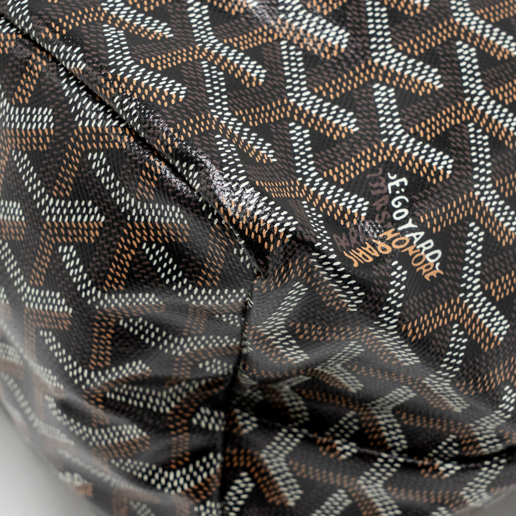 GOYARD SAINT LOUIS PM TOTE BAG GOYARDLINE CANVAS BLACK SHW