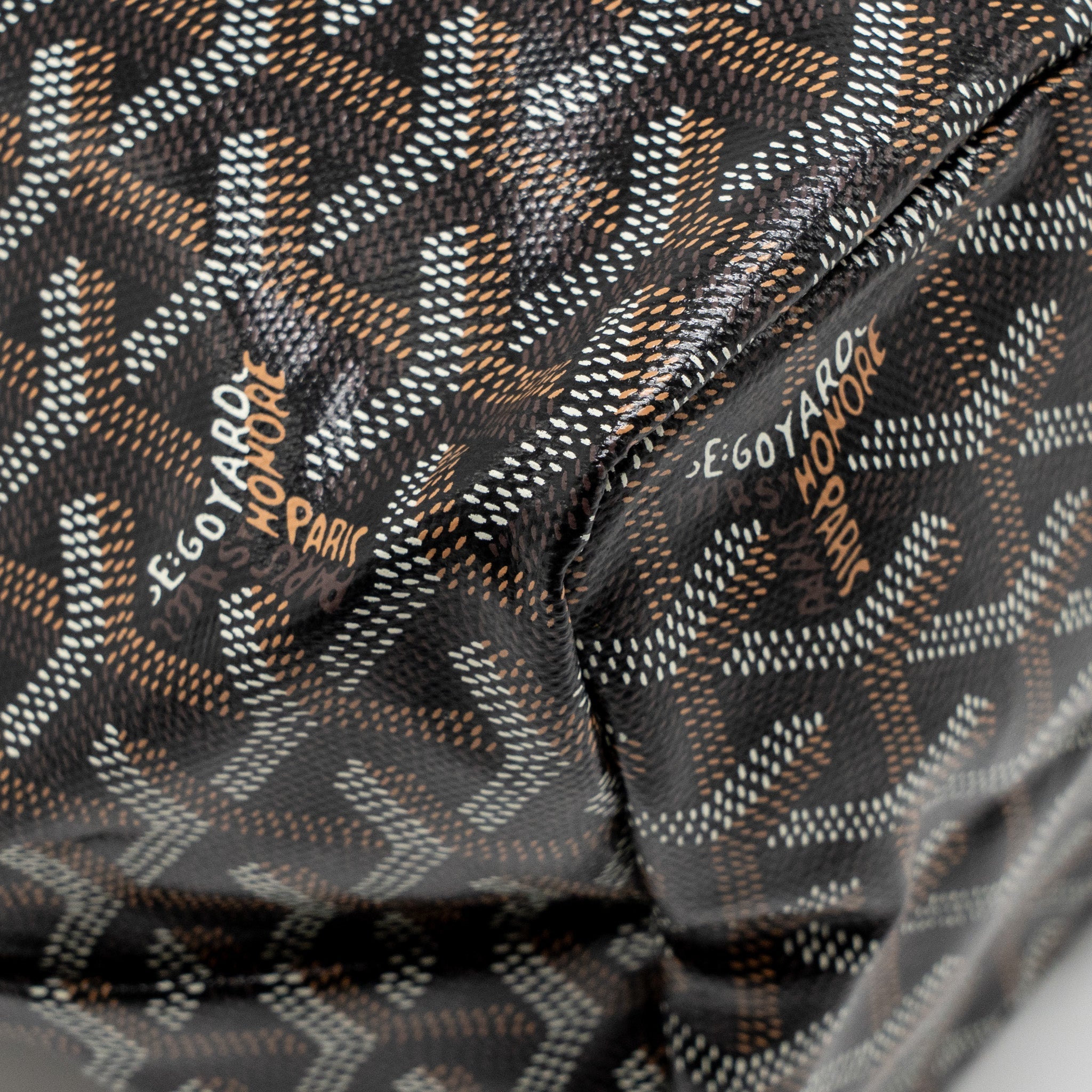 GOYARD SAINT LOUIS PM TOTE BAG GOYARDLINE CANVAS BLACK SHW
