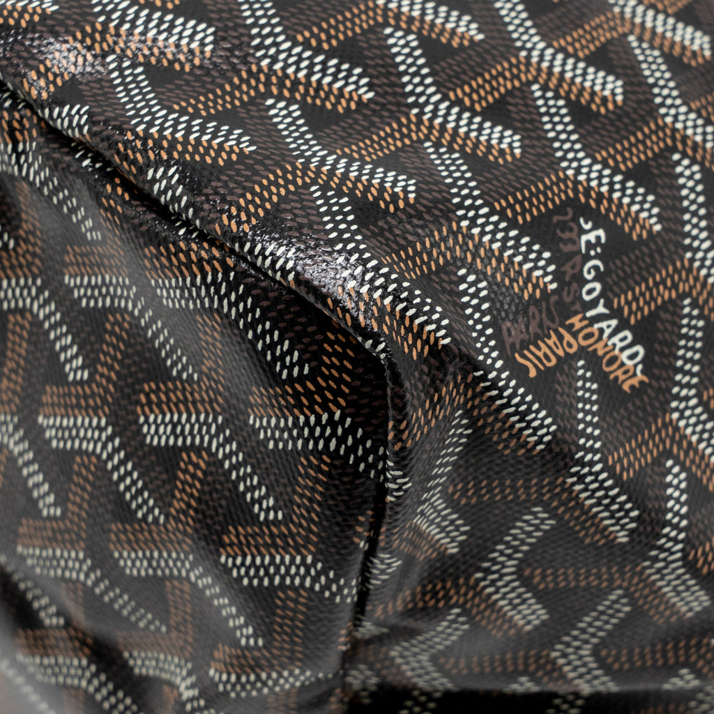 GOYARD SAINT LOUIS PM TOTE BAG GOYARDLINE CANVAS BLACK SHW