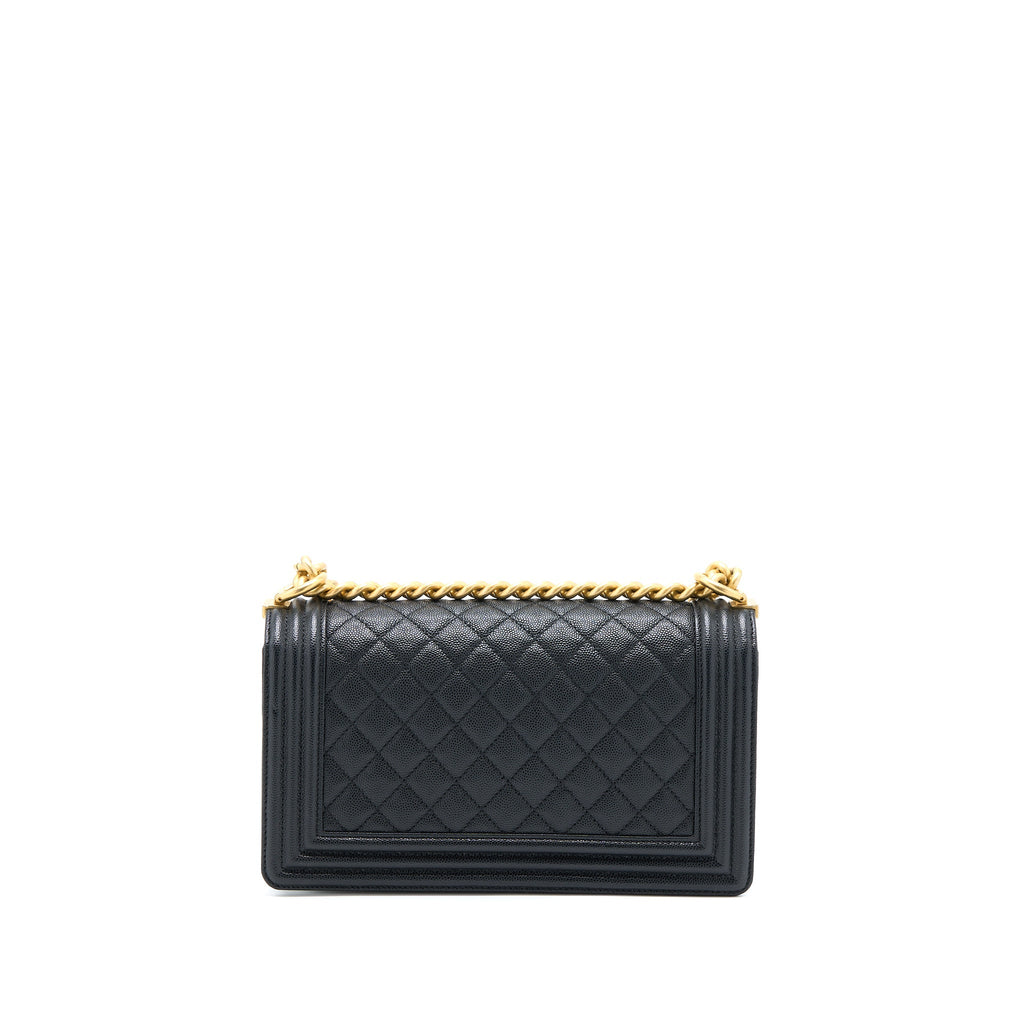 CHANEL MEDIUM BOY BAG CAVIAR BLACK GHW