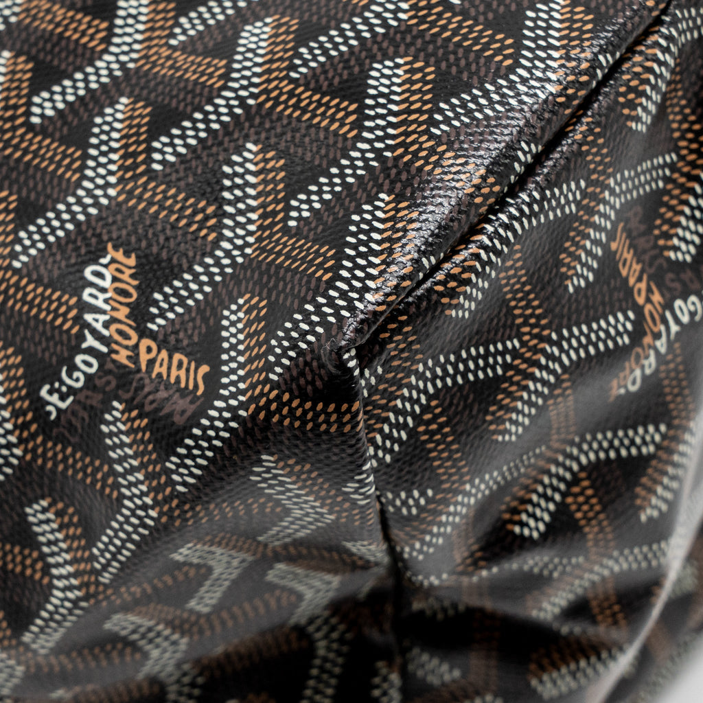 GOYARD SAINT LOUIS PM TOTE BAG GOYARDLINE CANVAS BLACK SHW