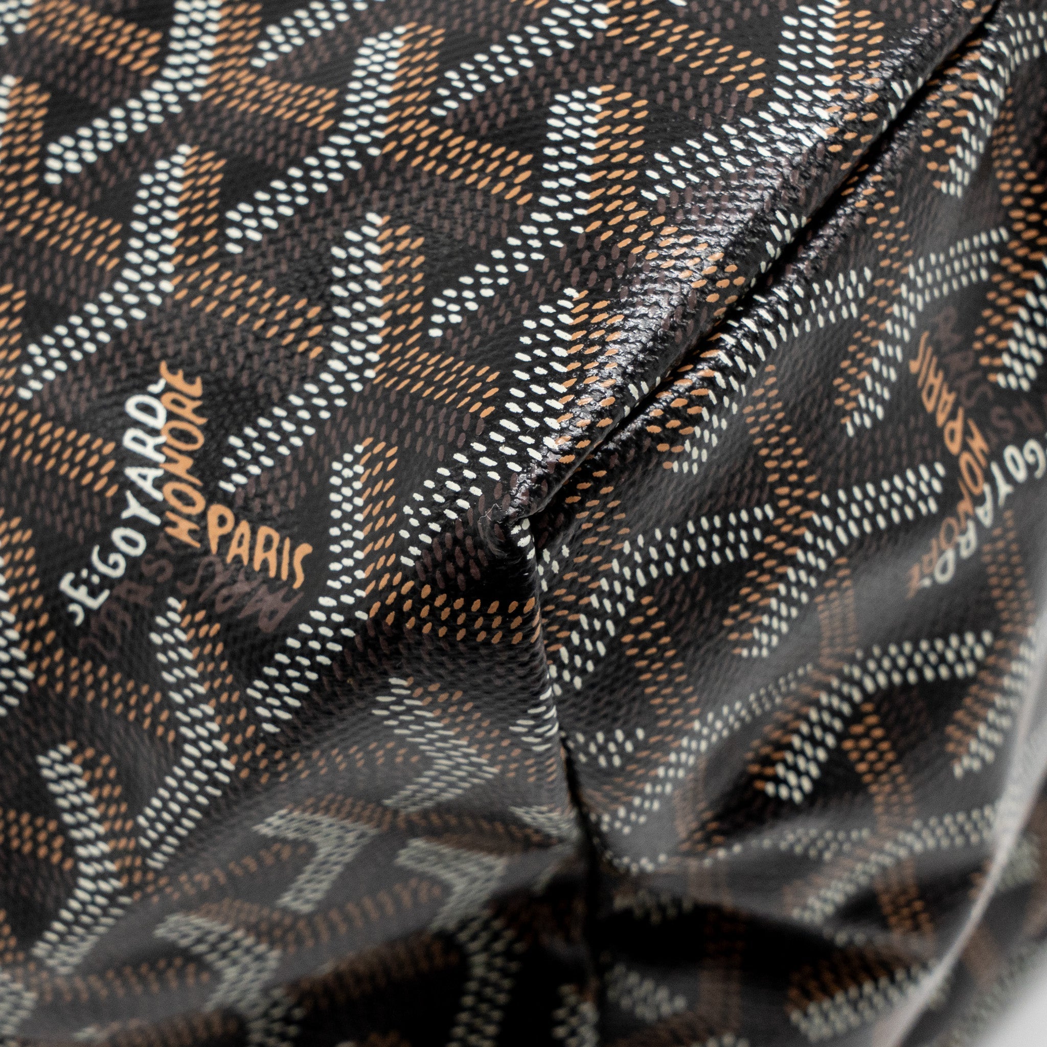 GOYARD SAINT LOUIS PM TOTE BAG GOYARDLINE CANVAS BLACK SHW