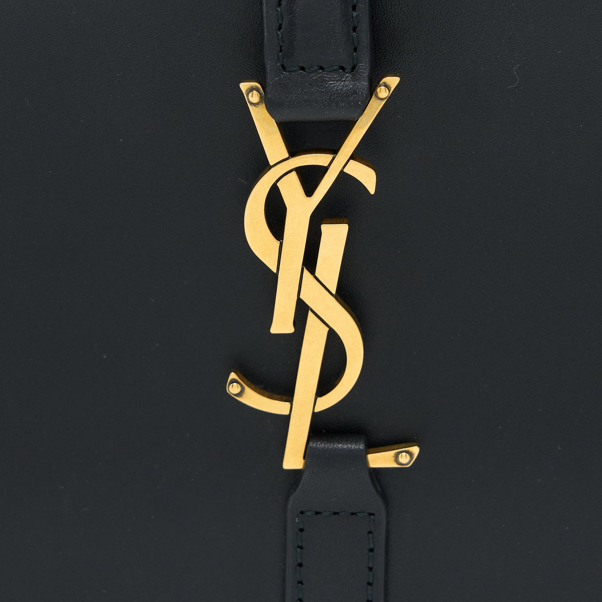 SAINT LAURENT LE 5 A 7 SMOOTH CALFSKIN BLACK BRUSHED GHW