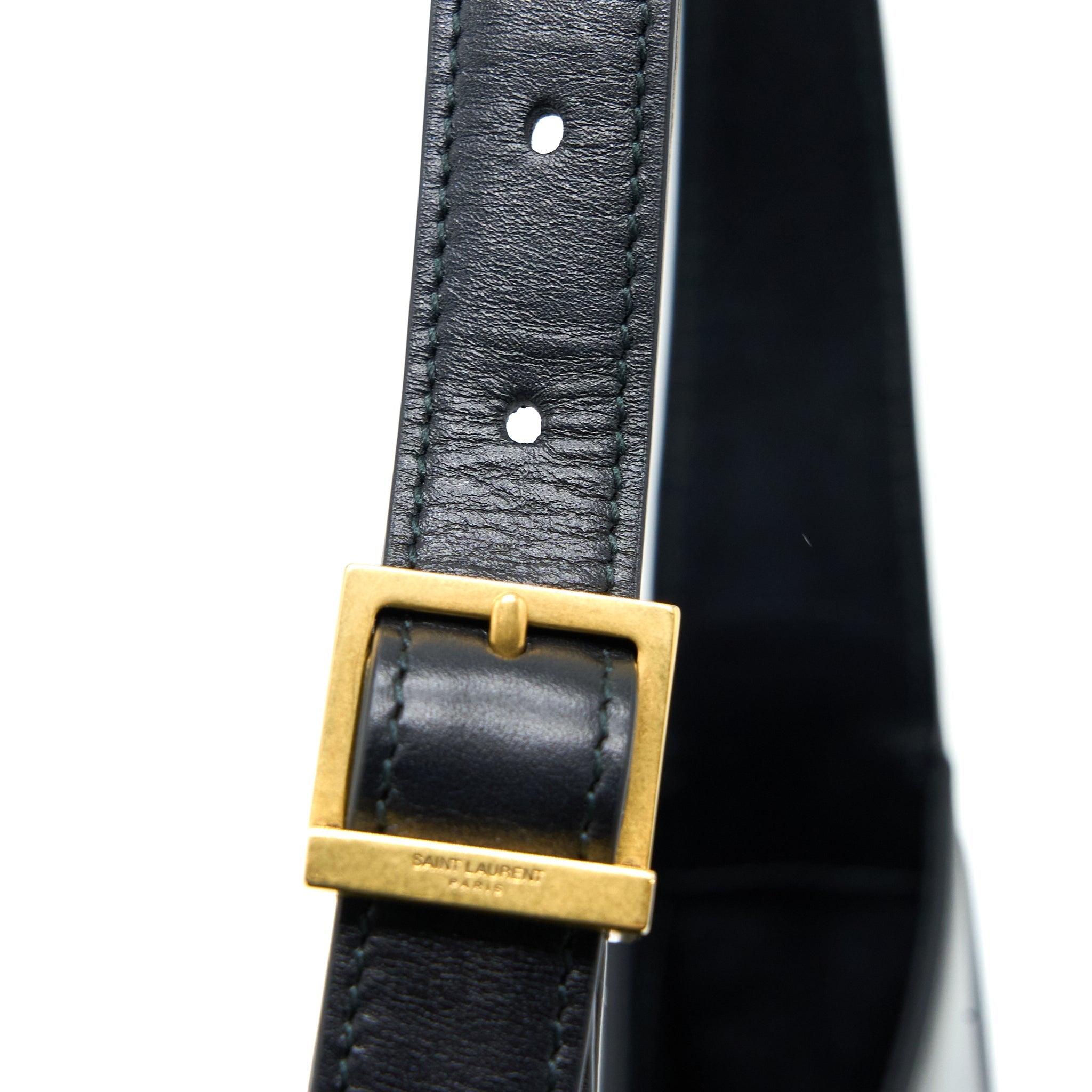 SAINT LAURENT LE 5 A 7 SMOOTH CALFSKIN BLACK BRUSHED GHW