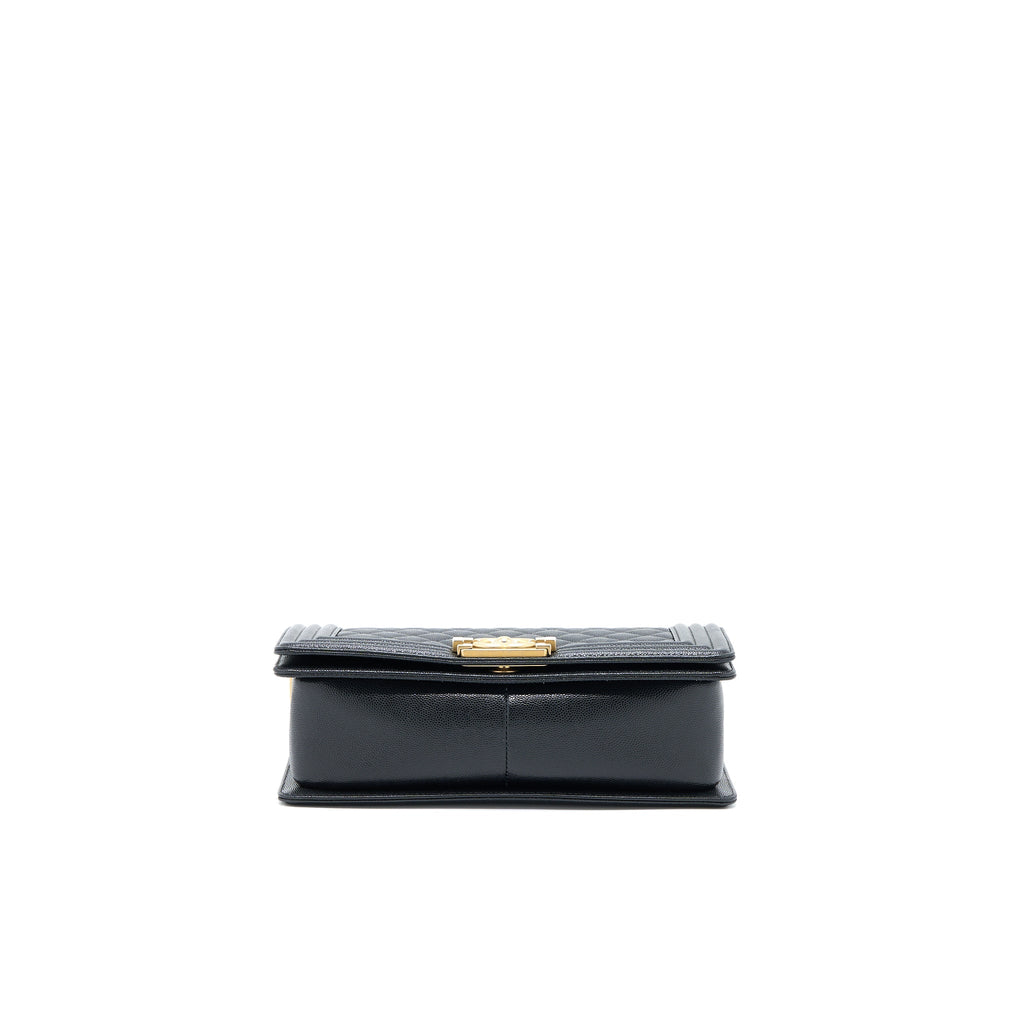 CHANEL MEDIUM BOY BAG CAVIAR BLACK GHW