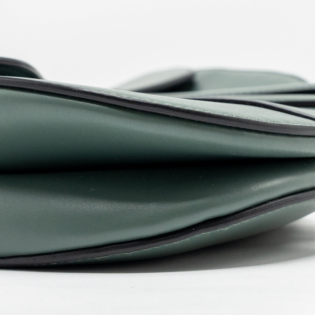 DIOR MEDIUM SADDLE BAG CALFSKIN DARK GREEN GHW