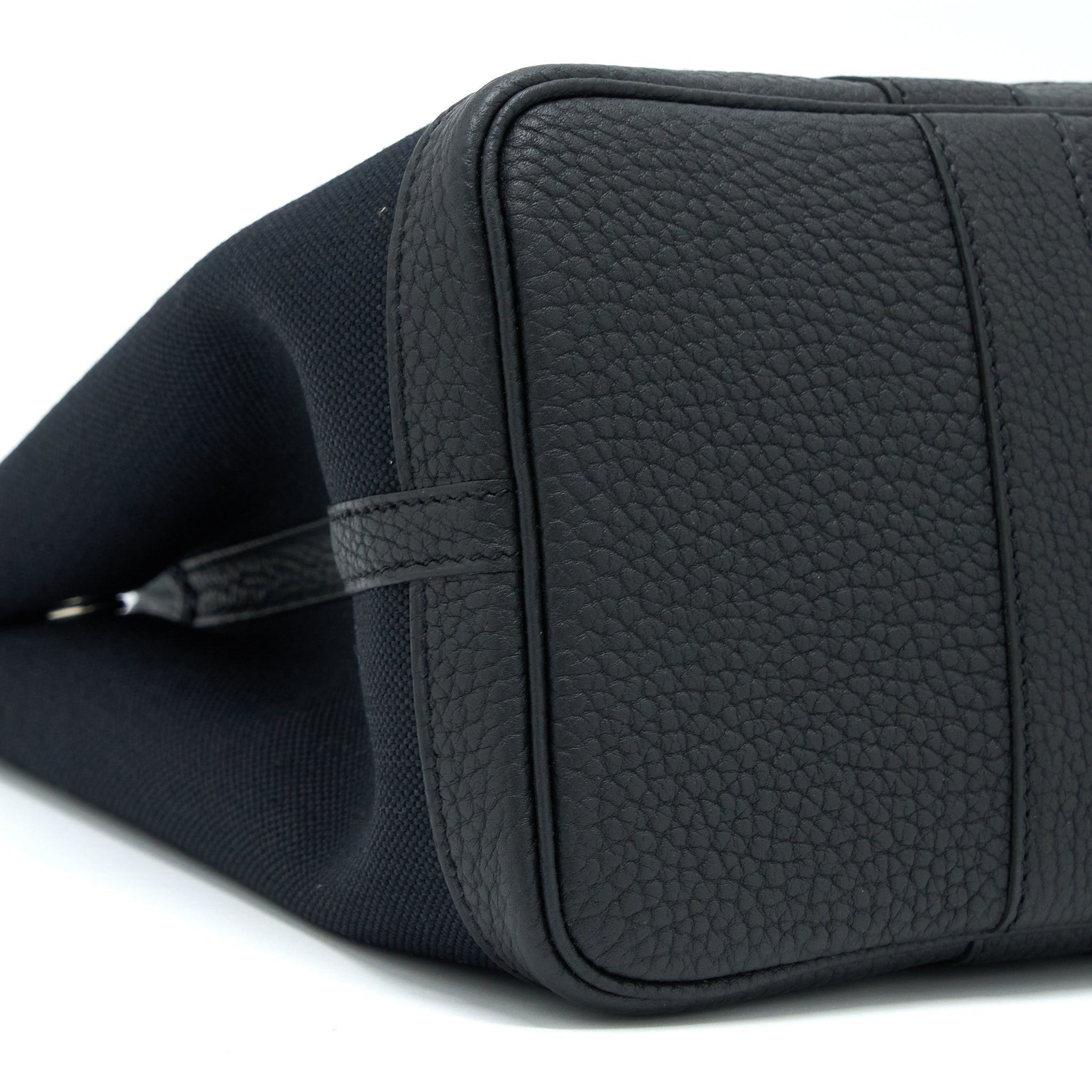 HERMES GARDEN PARTY 30 CANVAS/LEATHER BLACK SHW