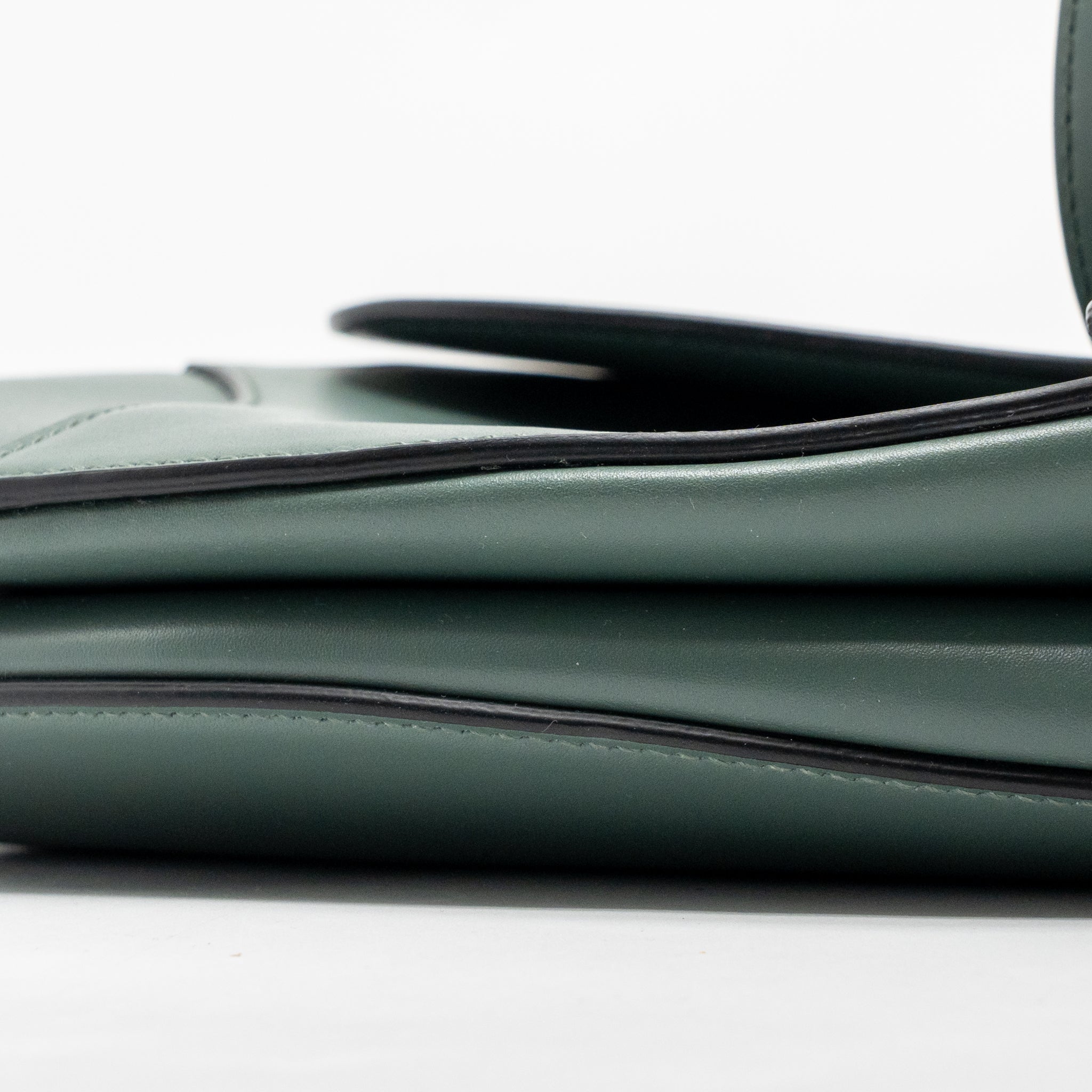 DIOR MEDIUM SADDLE BAG CALFSKIN DARK GREEN GHW