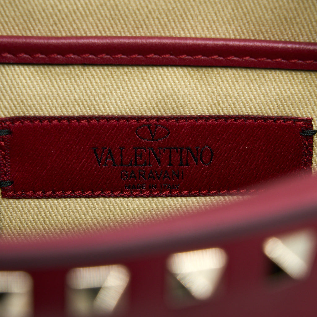 VALENTINO ROCKSTUD CROSSBODY CAMERA BAG CALFSKIN RED GHW