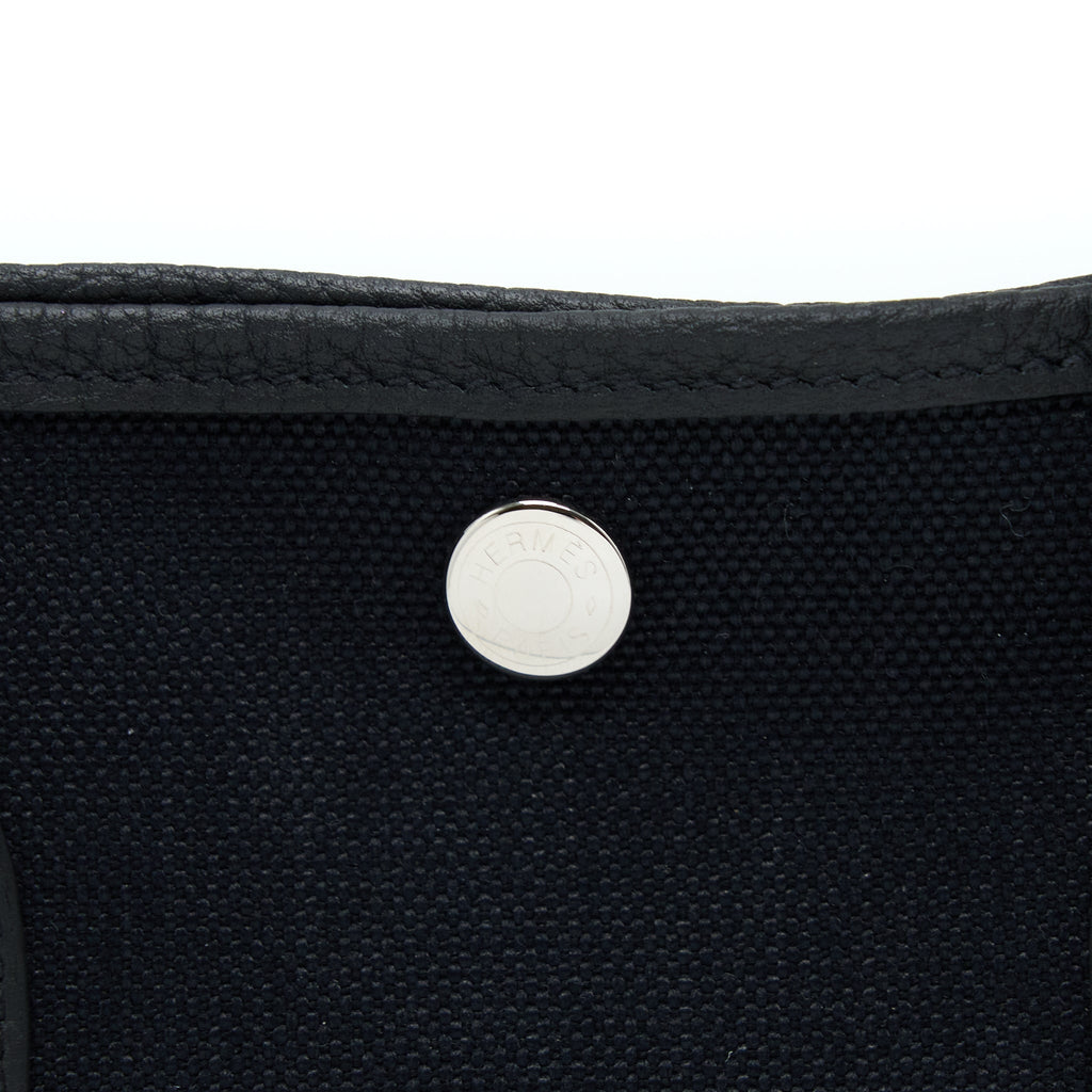 HERMES GARDEN PARTY 30 CANVAS/LEATHER BLACK SHW