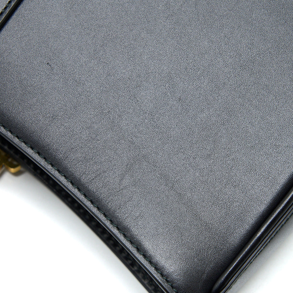 SAINT LAURENT LE 5 A 7 SMOOTH CALFSKIN BLACK BRUSHED GHW
