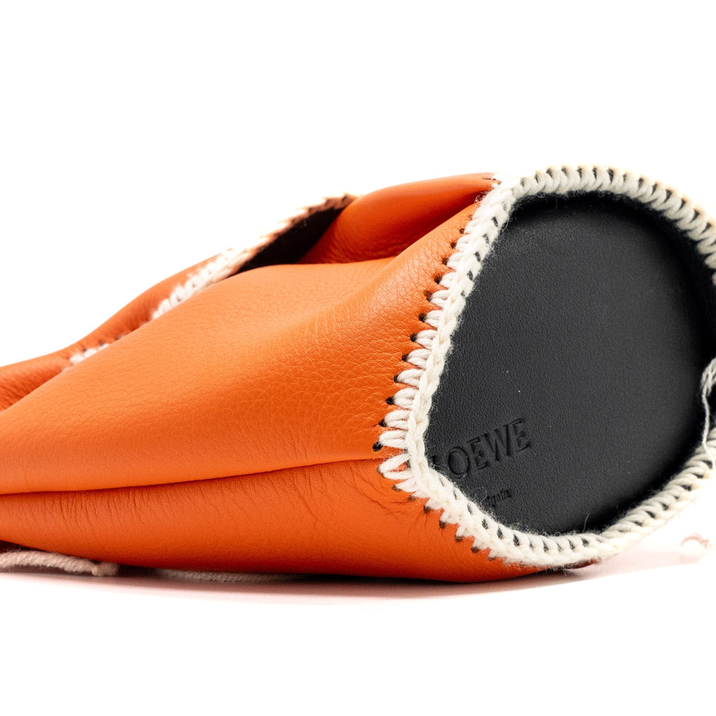 LOEWE MINI BUNNY CROSSBODY BAG CALFSKIN ORANGE / WHITE SHW