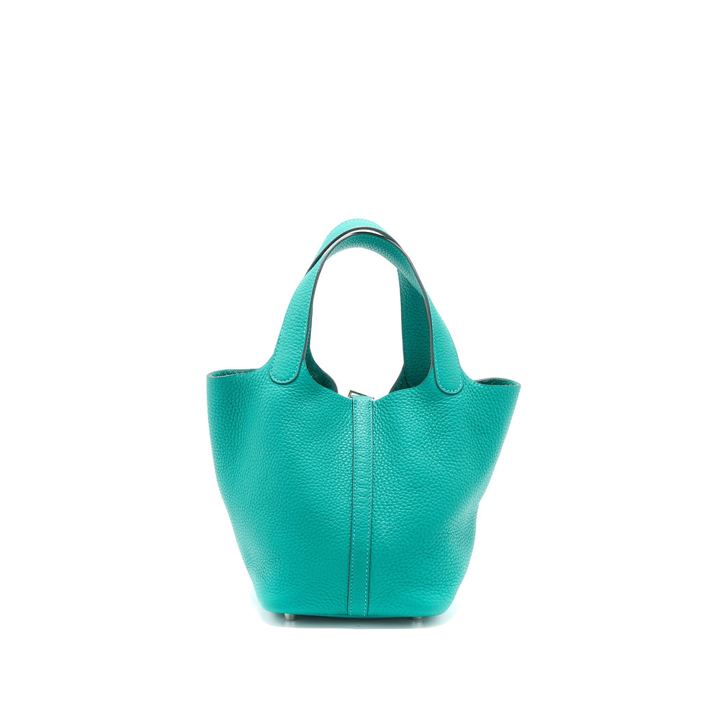 HERMES PICOTIN 18 LOCK BAG CLEMENCE VERT VERTIGO SHW