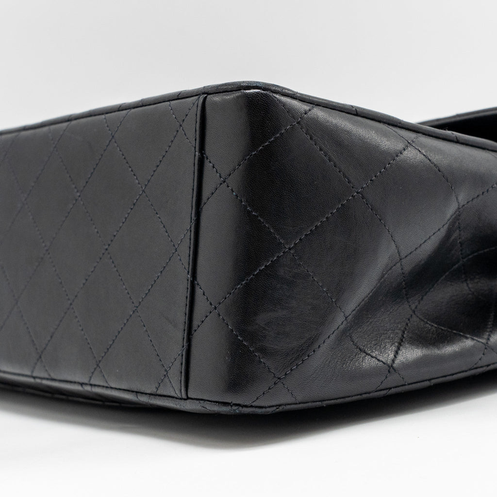 CHANEL VINTAGE CLASSIC FLAP JUMBO BAG CALFSKIN BLACK GHW