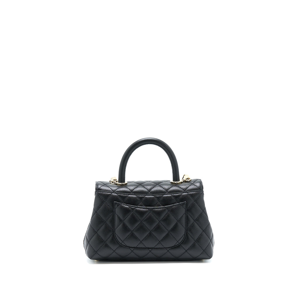 CHANEL SMALL COCO HANDLE CAVIAR BLACK LGHW (MICROCHIP).