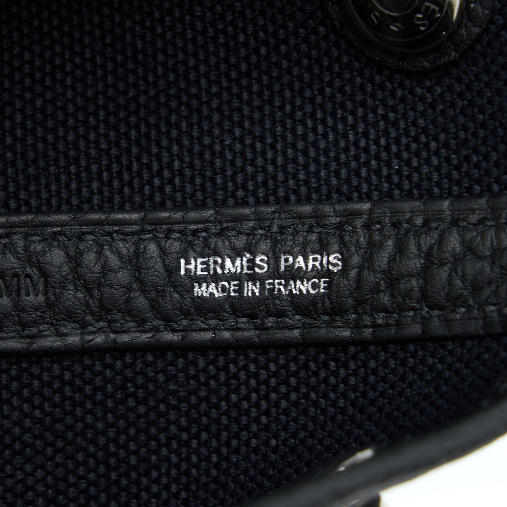 HERMES GARDEN PARTY 30 CANVAS/LEATHER BLACK SHW
