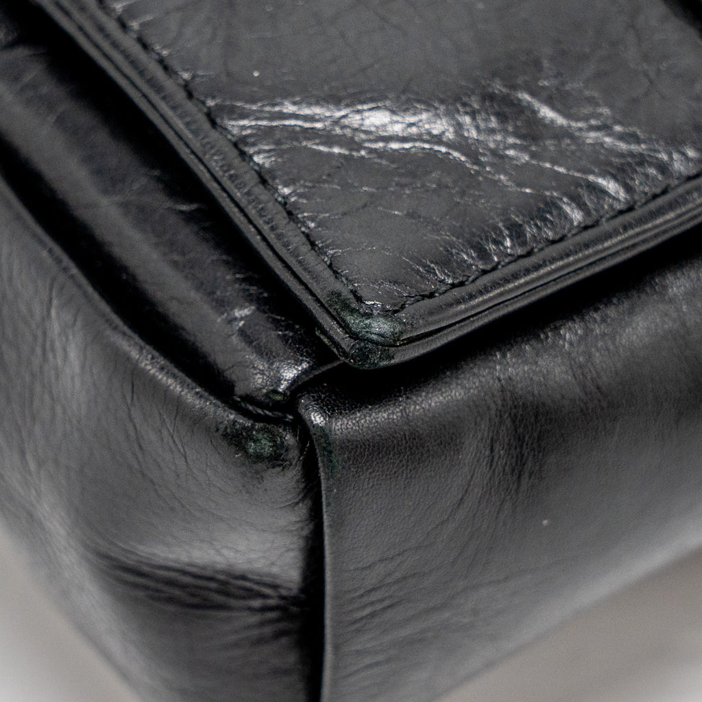 BOTTEGA VENETA CASSETTE BAG AGED CALFSKIN BLACK SHW