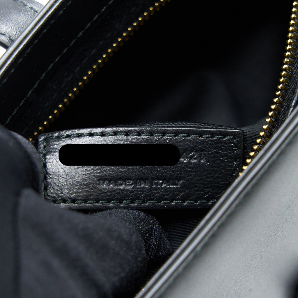 SAINT LAURENT LE 5 A 7 SMOOTH CALFSKIN BLACK BRUSHED GHW