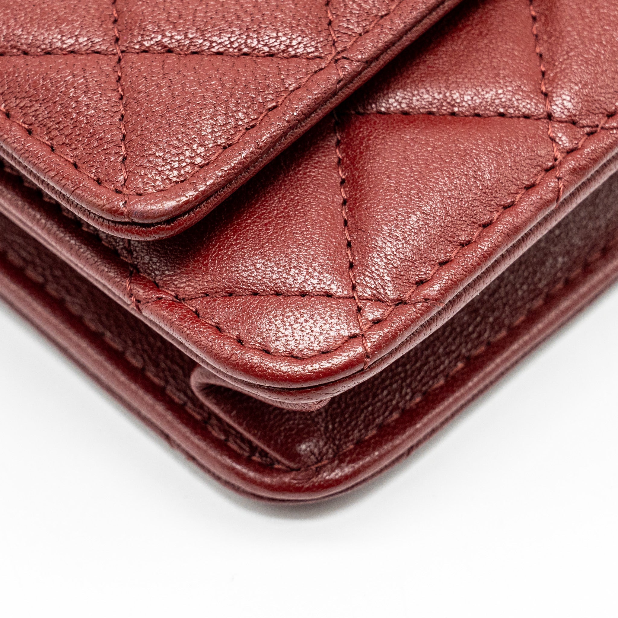 CHANEL WALLET ON CHAIN LAMBSKIN BURGUNDY GHW