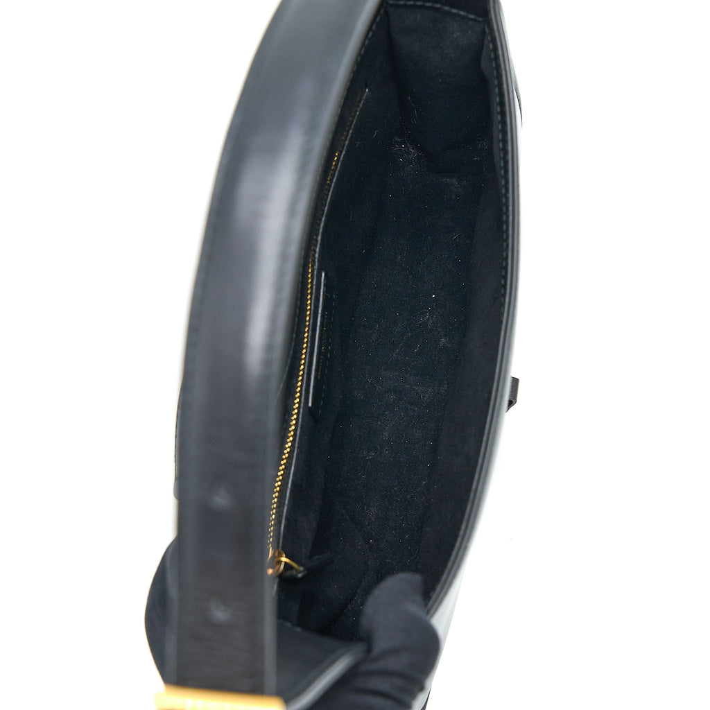 SAINT LAURENT LE 5 A 7 SMOOTH CALFSKIN BLACK BRUSHED GHW