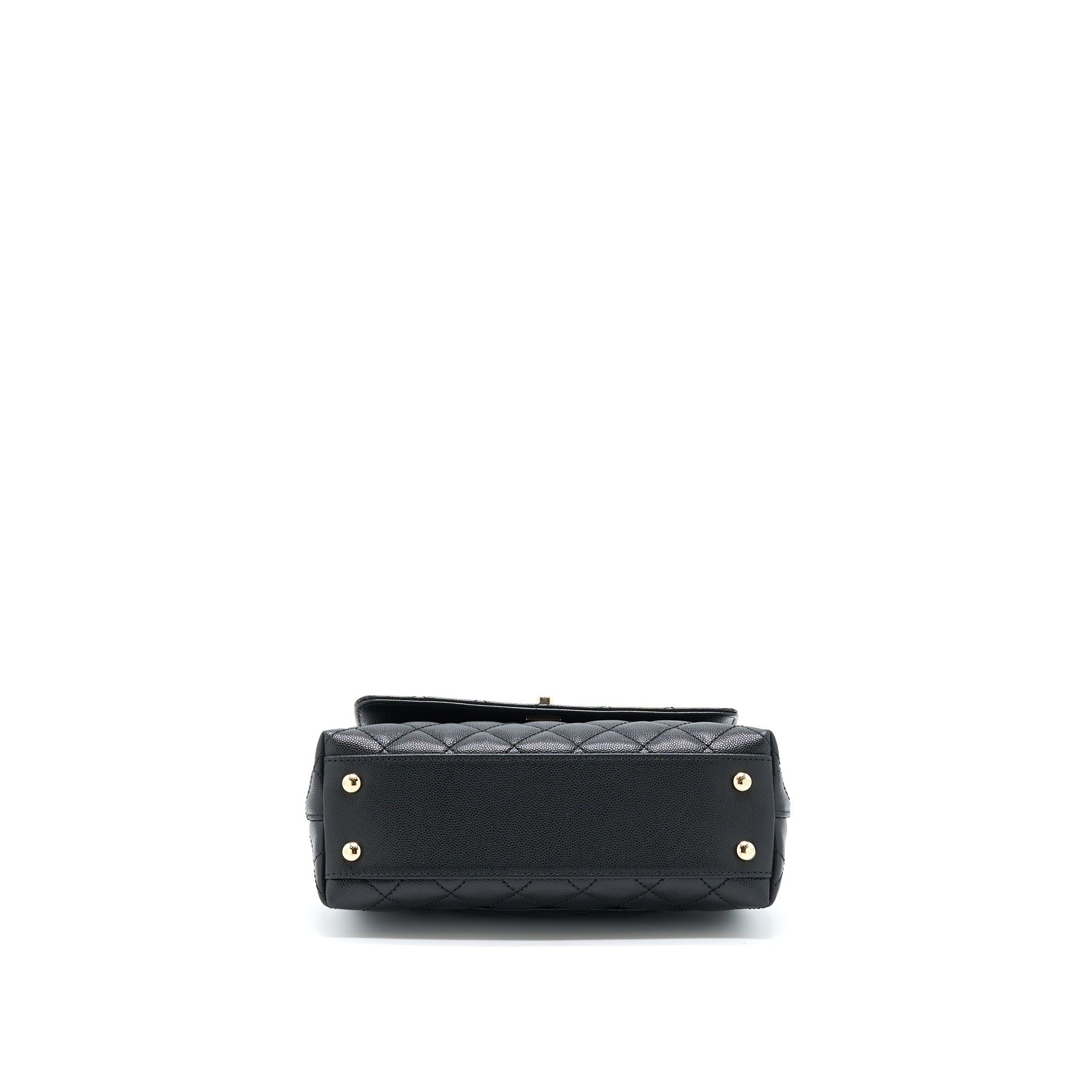 CHANEL SMALL COCO HANDLE CAVIAR BLACK LGHW (MICROCHIP).