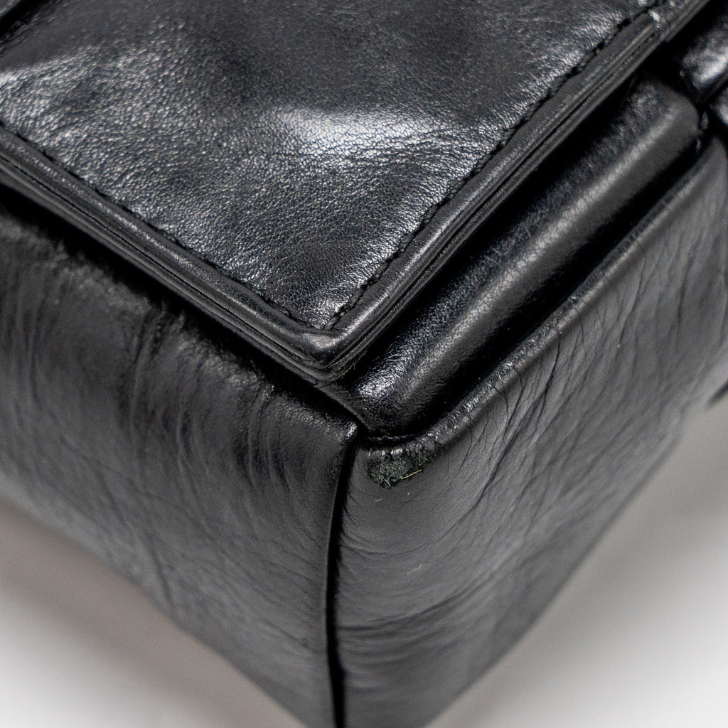 BOTTEGA VENETA CASSETTE BAG AGED CALFSKIN BLACK SHW