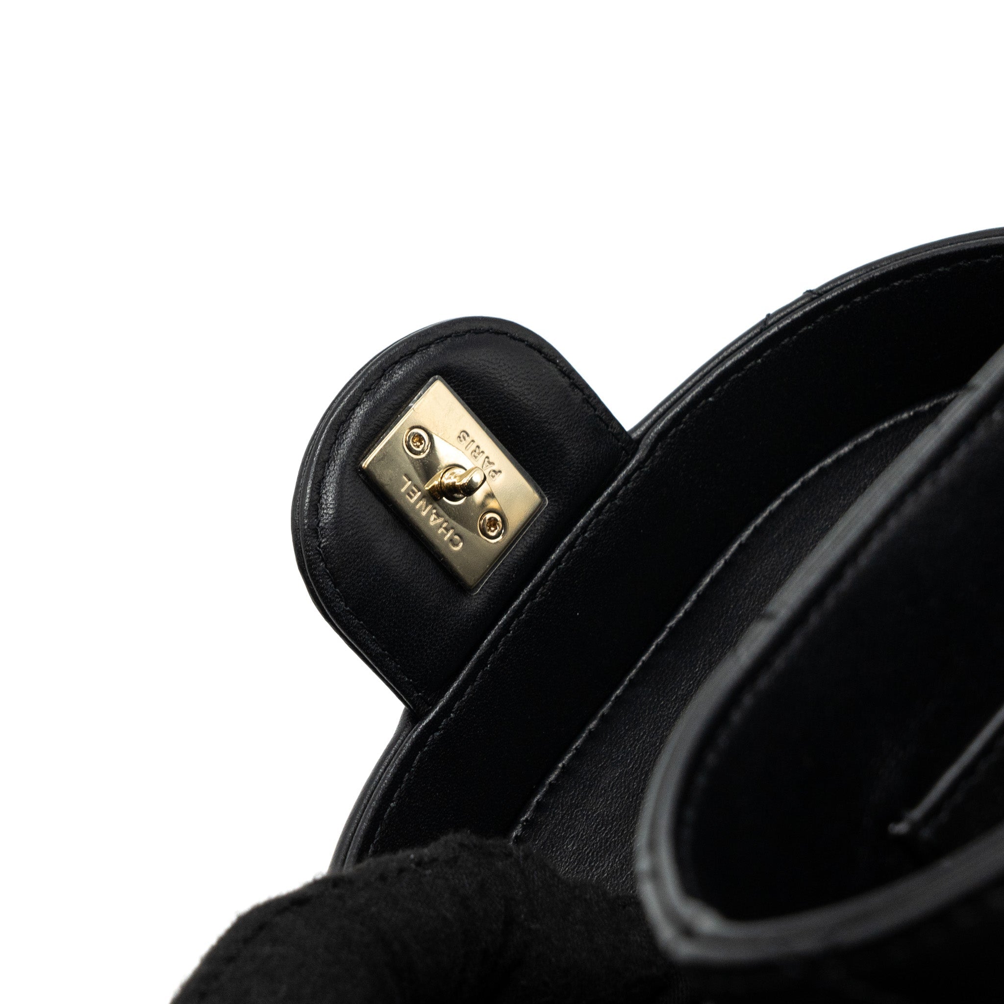 CHANEL VANITY WITH CHAIN LAMBSKIN BLACK LGHW(MICROCHIP)