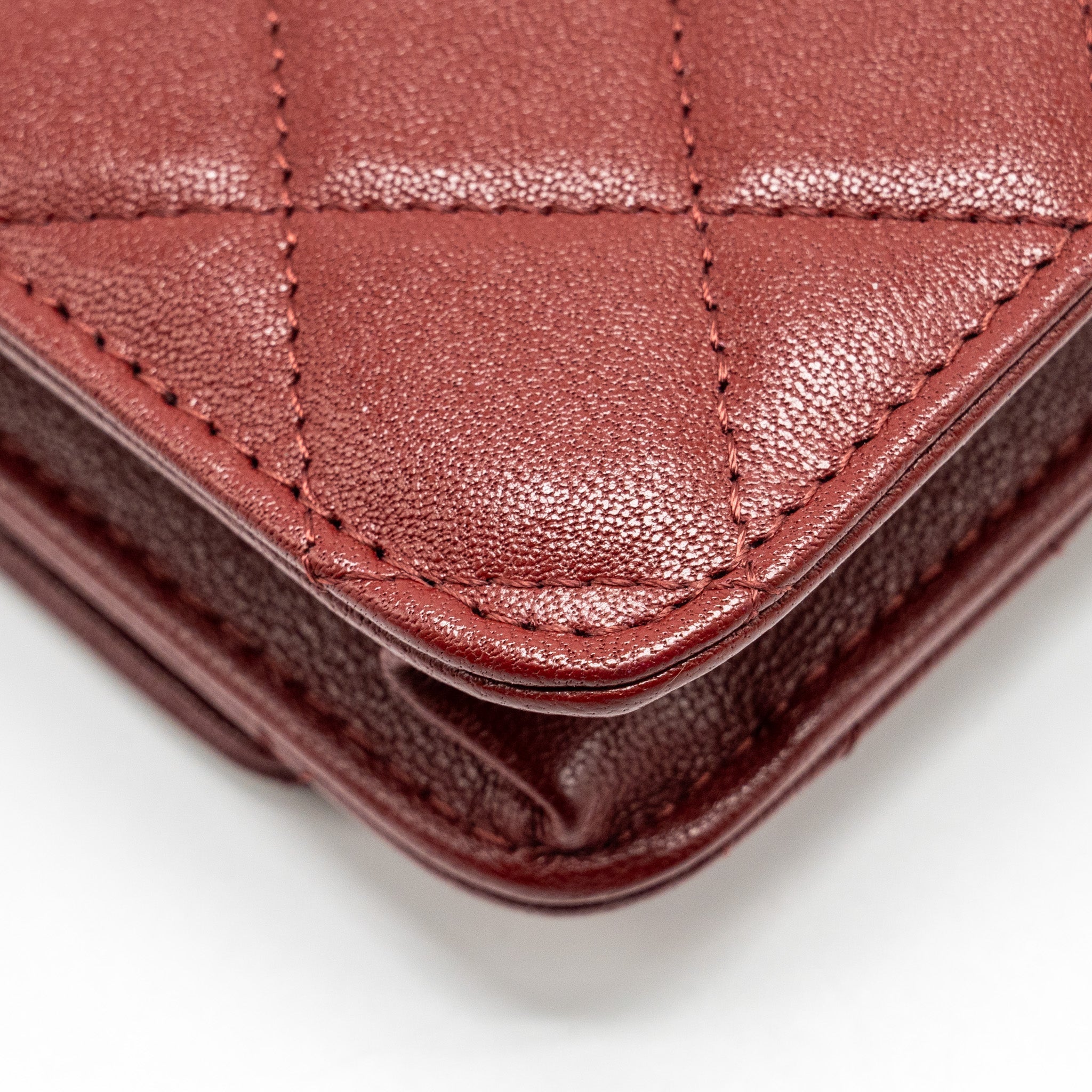 CHANEL WALLET ON CHAIN LAMBSKIN BURGUNDY GHW