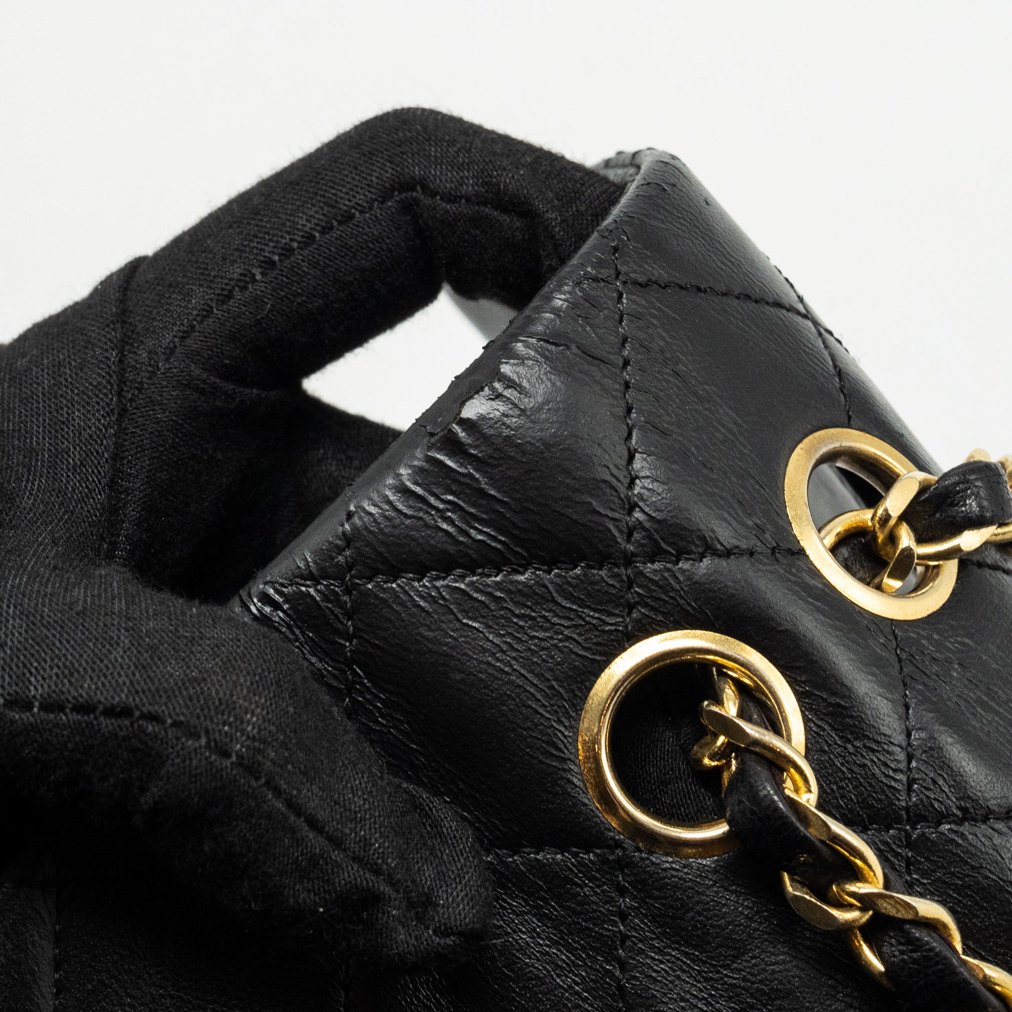CHANEL VINTAGE MEDIUM CLASSIC DOUBLE FLAP BAG LAMBSKIN BLACK GHW