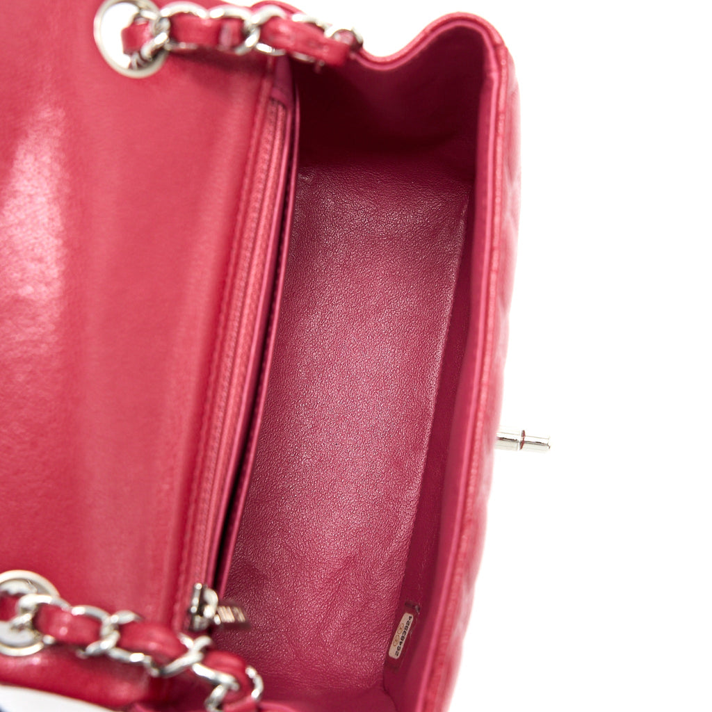 CHANEL 18B MINI SQUARE CAVIAR RED SHW