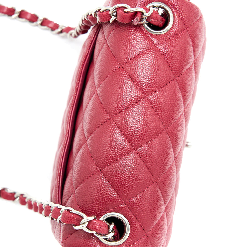 CHANEL 18B MINI SQUARE CAVIAR RED SHW