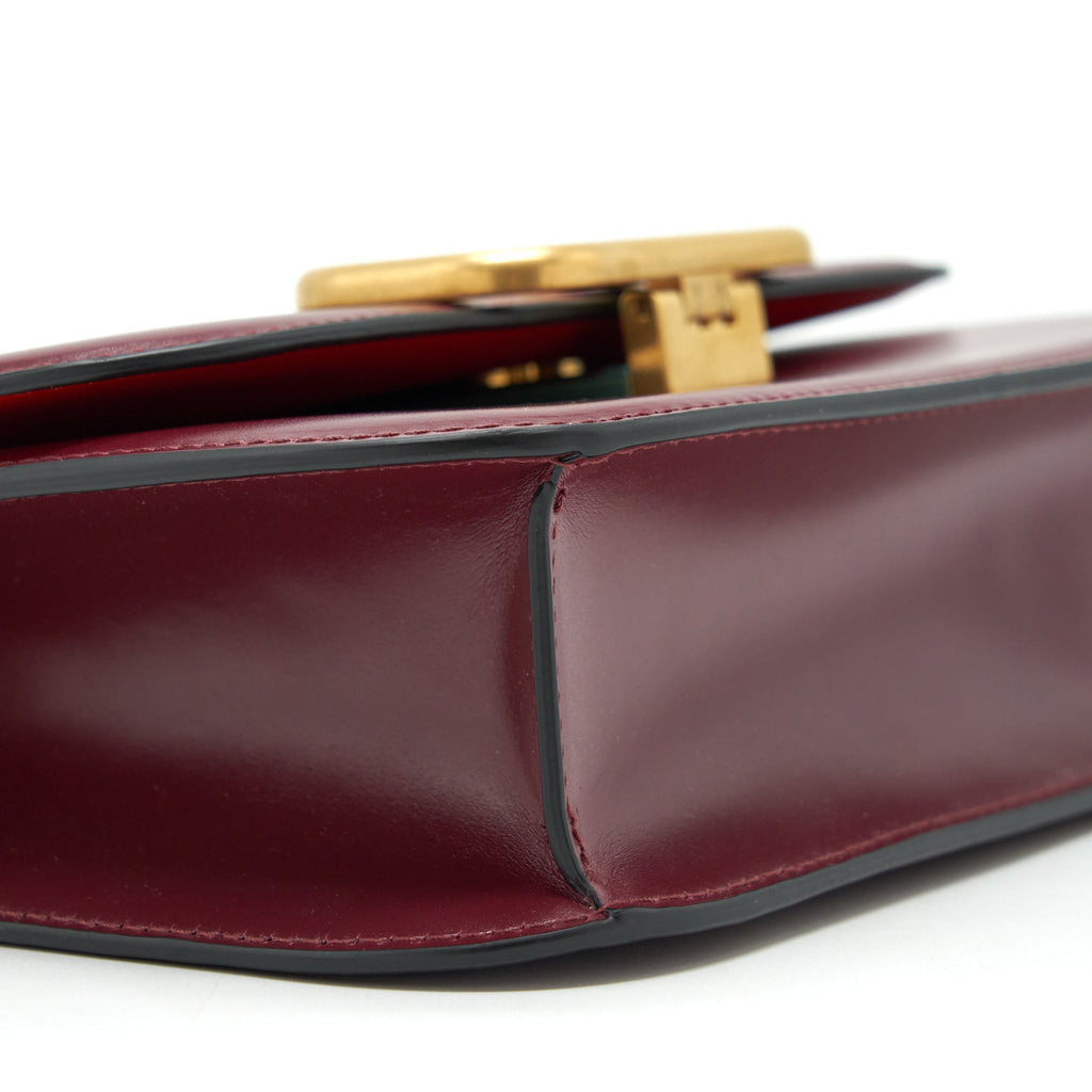 VALENTINO VLOGO SMALL CHAIN SHOULDER BAG CALFSKIN DARK RED GHW