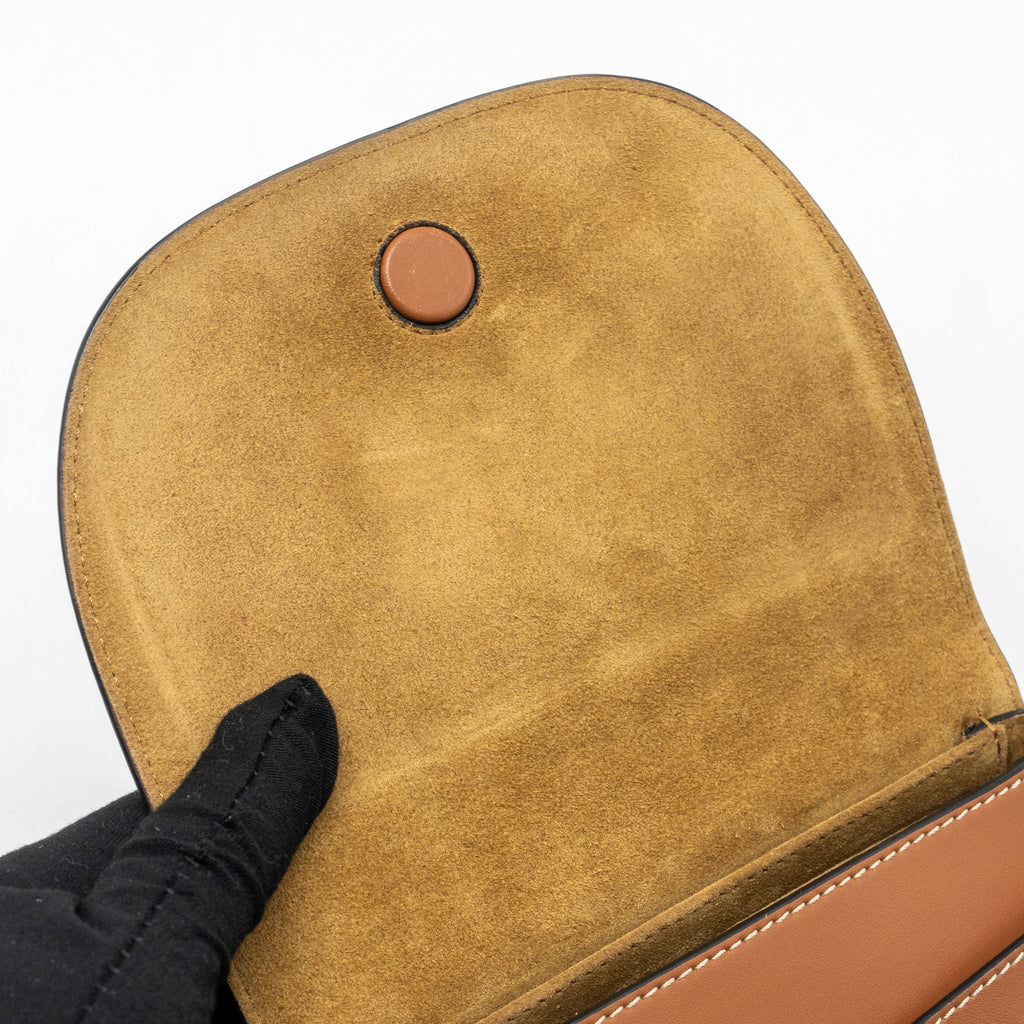 LOEWE MINI GATE BELT BAG CALFSKIN TAN GHW