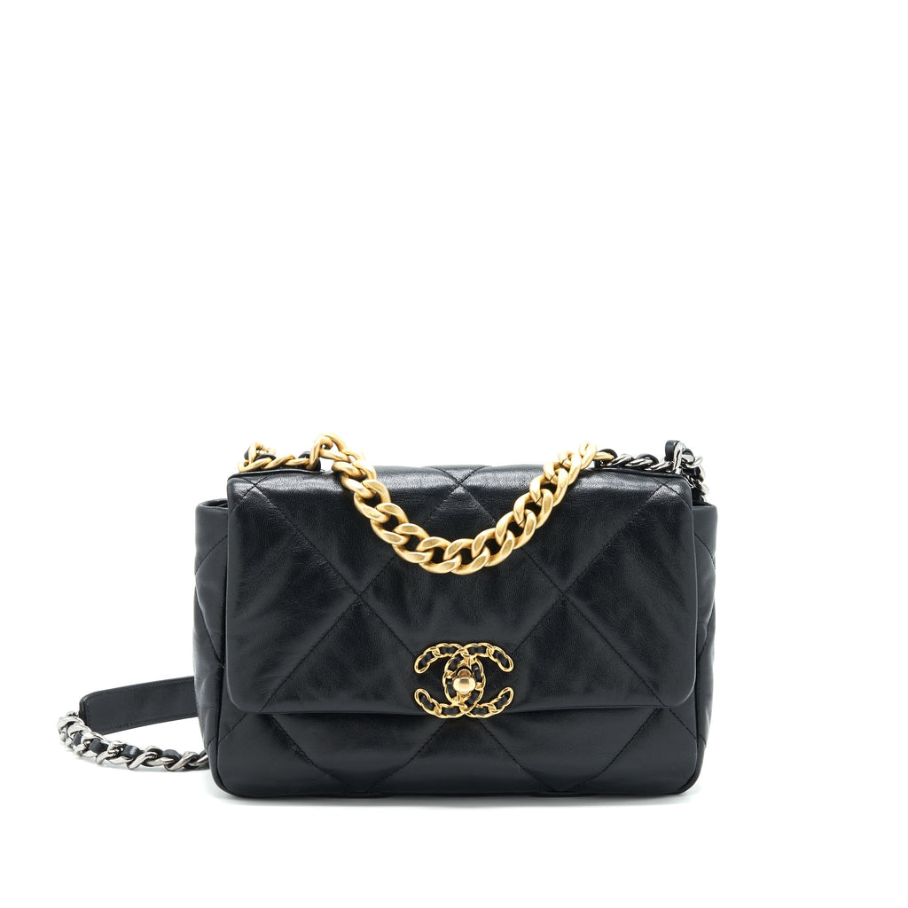 CHANEL SMALL 19 BAG BLACK GHW