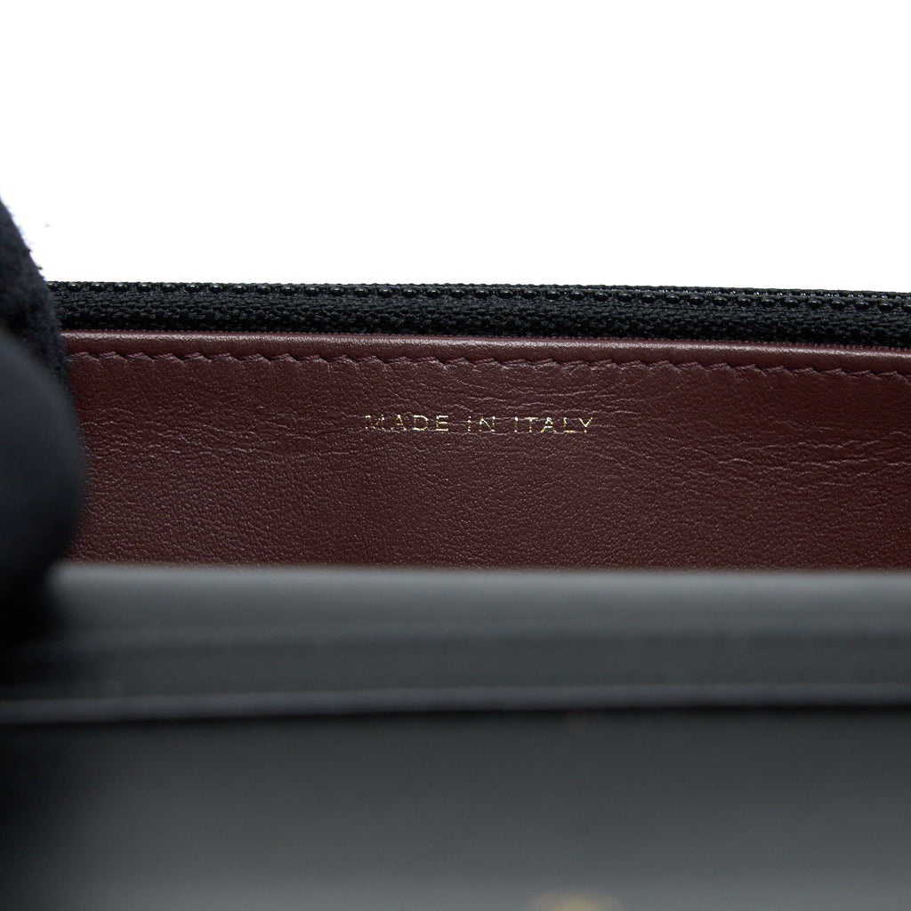 CHANEL 2.55 REISSUE WALLET ON CHAIN AGED CALFSKIN BLACK BRUSHED GHW (MICROCHIP)