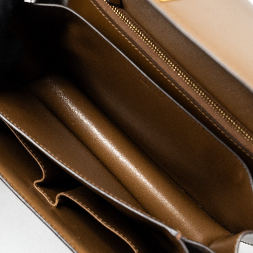 CELINE MEDIUM CLASSIC BOX BAG CALFSKIN CAMEL GHW
