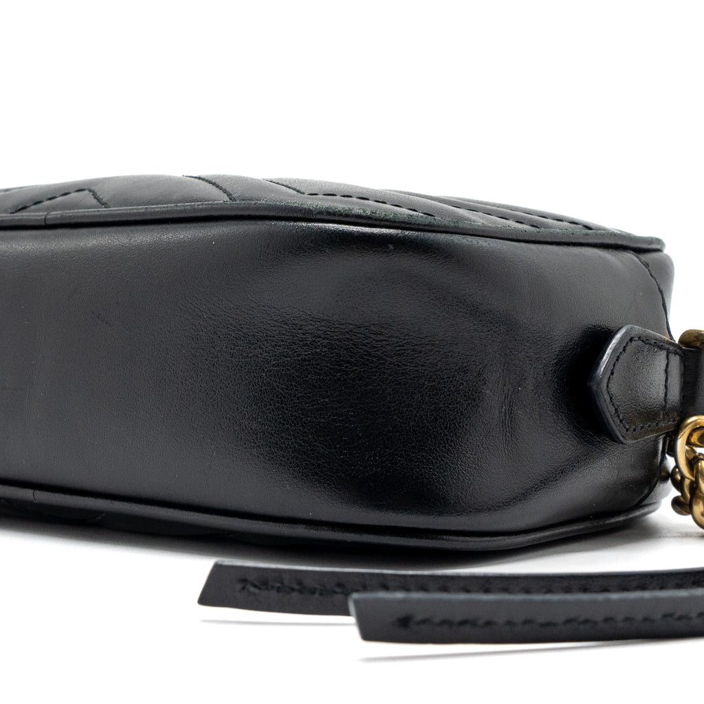 GUCCI GG MARMONT CAMERA BAG LEATHER BLACK GHW