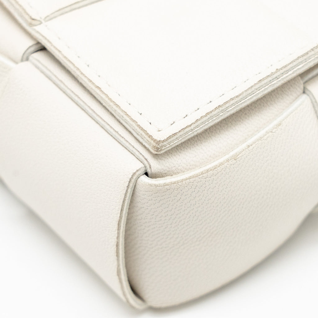 BOTTEGA VENETA INTRECCIO CASSETTE MINI BAG LAMBSKIN WHITE