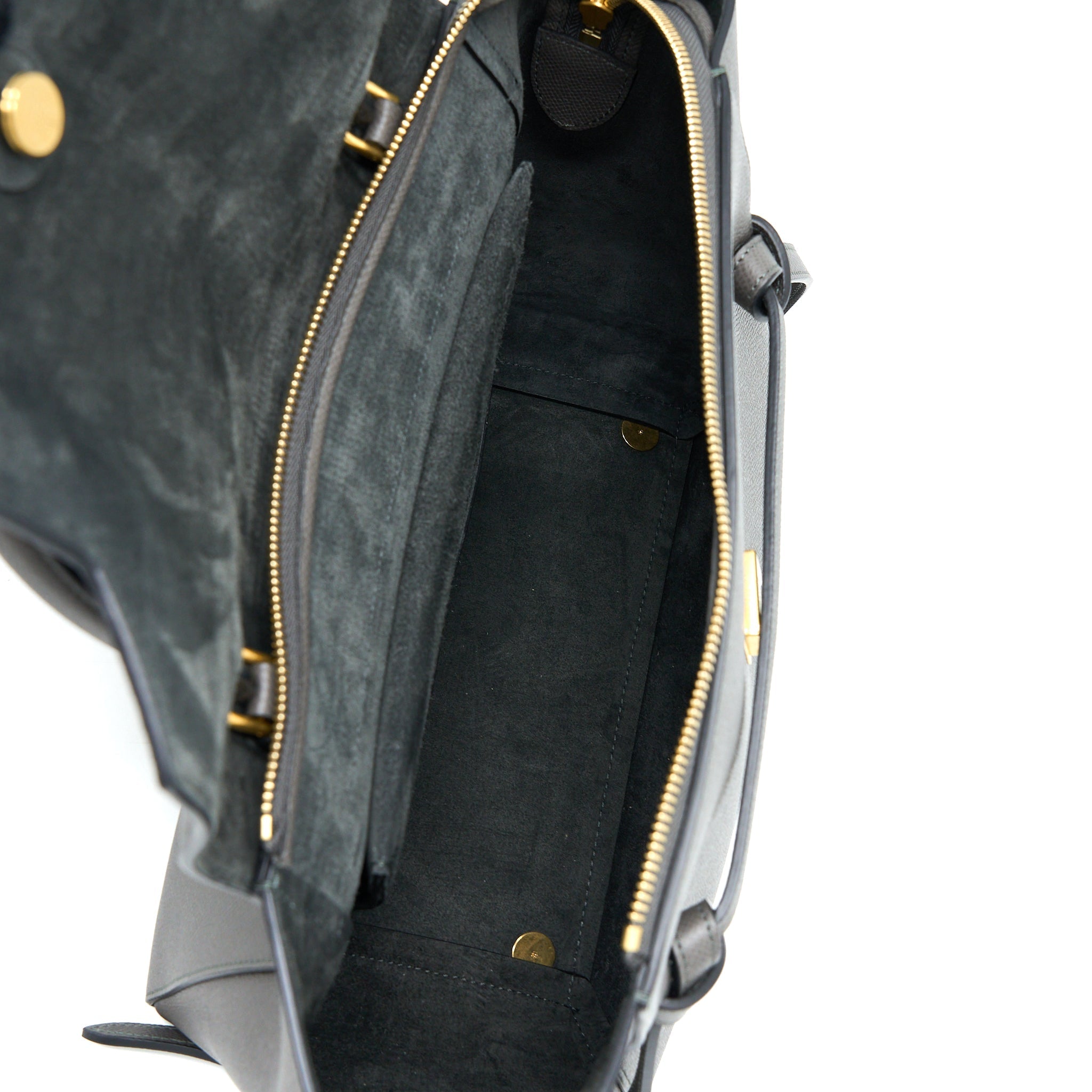 CELINE MINI BELT BAG GRAINED CALFSKIN GREY GHW